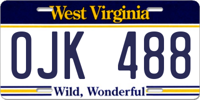 WV license plate OJK488