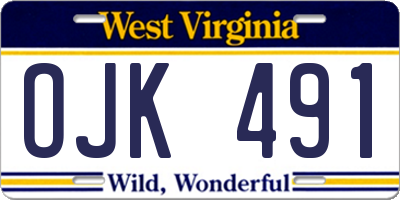 WV license plate OJK491