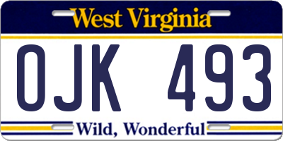 WV license plate OJK493