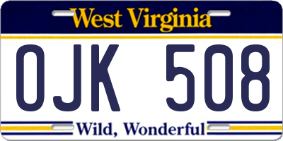 WV license plate OJK508