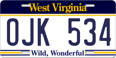 WV license plate OJK534