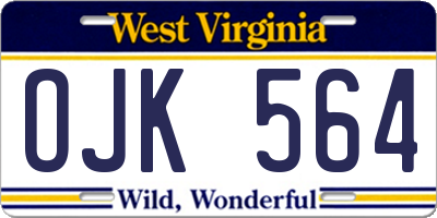 WV license plate OJK564