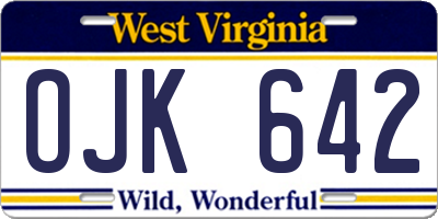 WV license plate OJK642