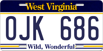 WV license plate OJK686
