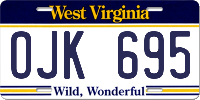 WV license plate OJK695