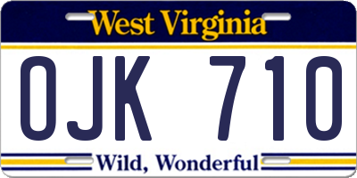 WV license plate OJK710