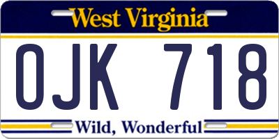 WV license plate OJK718