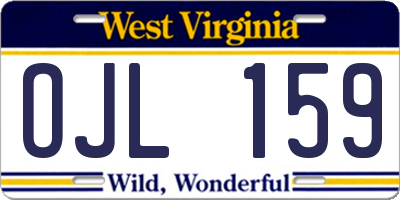 WV license plate OJL159