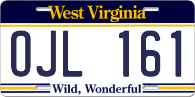 WV license plate OJL161