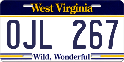 WV license plate OJL267