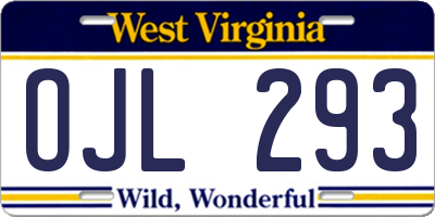 WV license plate OJL293