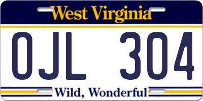 WV license plate OJL304