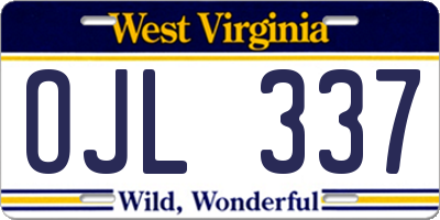 WV license plate OJL337