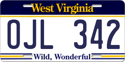 WV license plate OJL342