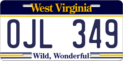 WV license plate OJL349