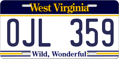 WV license plate OJL359