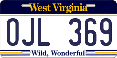 WV license plate OJL369