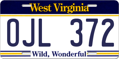 WV license plate OJL372