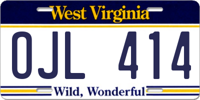 WV license plate OJL414