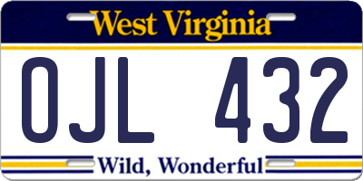 WV license plate OJL432