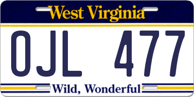 WV license plate OJL477