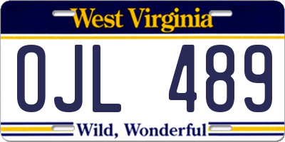 WV license plate OJL489