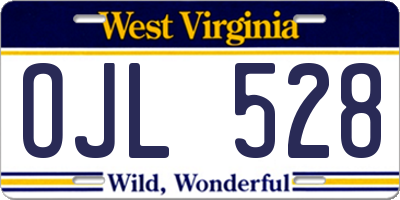 WV license plate OJL528