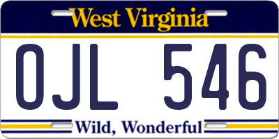 WV license plate OJL546