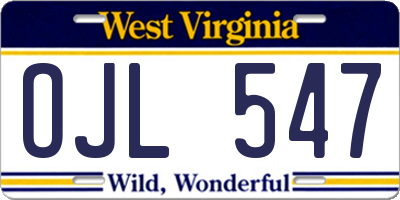 WV license plate OJL547