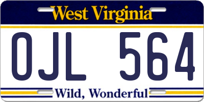 WV license plate OJL564