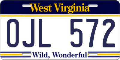 WV license plate OJL572