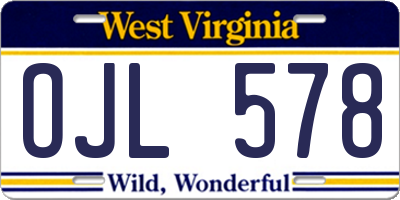 WV license plate OJL578