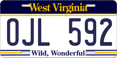 WV license plate OJL592