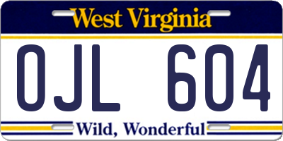 WV license plate OJL604
