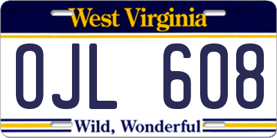 WV license plate OJL608