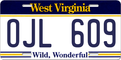 WV license plate OJL609