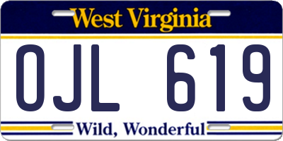 WV license plate OJL619