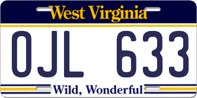 WV license plate OJL633