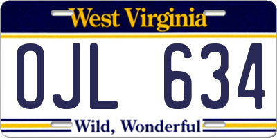 WV license plate OJL634