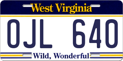 WV license plate OJL640