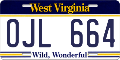 WV license plate OJL664