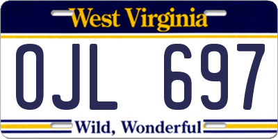 WV license plate OJL697