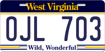WV license plate OJL703