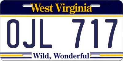 WV license plate OJL717