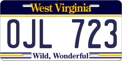 WV license plate OJL723