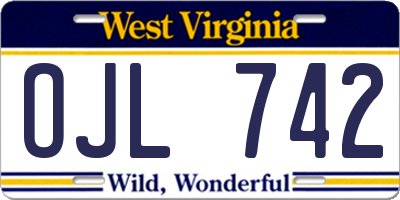 WV license plate OJL742