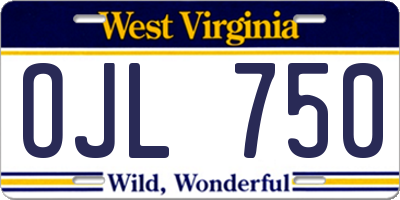 WV license plate OJL750
