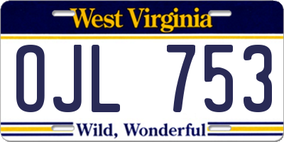 WV license plate OJL753