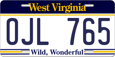 WV license plate OJL765