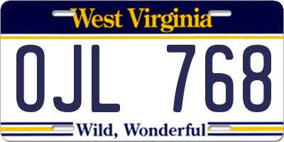 WV license plate OJL768